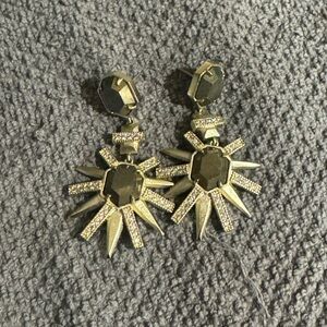 Kendra Scott Allie pyrite gold tone earrings